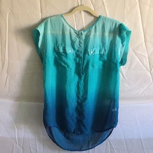 New York and Company Sheer Blouse Sz Large